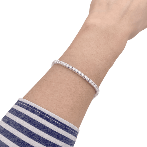 Bracelet Ligne tennis Damiani or blanc, diamants. 58 Facettes 34442