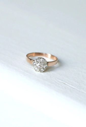 Bague Bague marguerite diamants sur or rose 58 Facettes