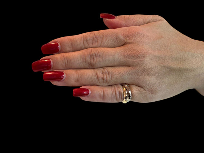 戒指49 CARTIER - 白金、黄金和玫瑰金戒指 Trinity，镶嵌钻石 58 Facettes