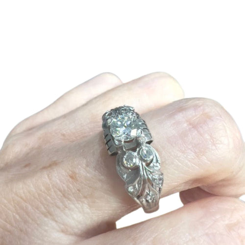 Bague BAGUE ART DÉCO en PLATINE 950 avec DIAMANTS 58 Facettes Q940A(898)