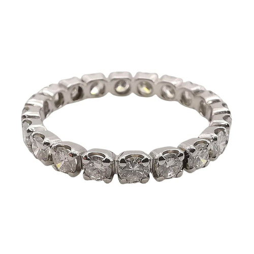 Bague 58 Alliance américaine or blanc et diamants 58 Facettes