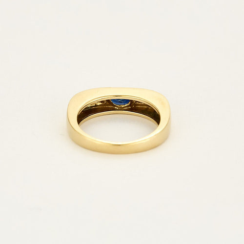 Bague 57 Bague en or jaune, saphir et diamants 58 Facettes SOI3467
