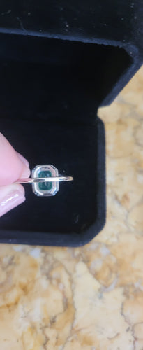 Bague 54 Art Déco Bague en Platine, Émeraude et Diamants 58 Facettes