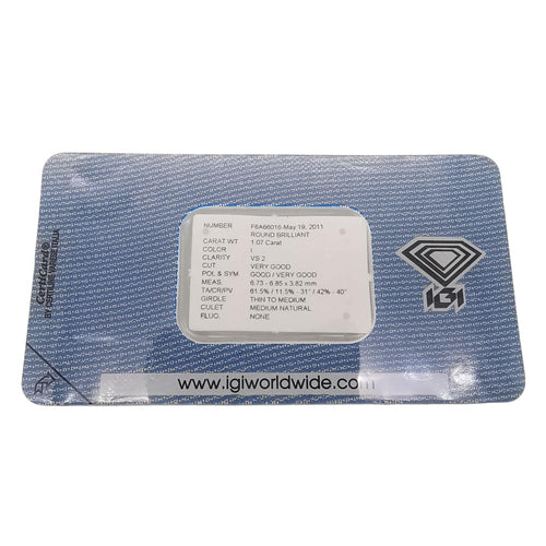 1 diamant de 1.07 carat 58 Facettes