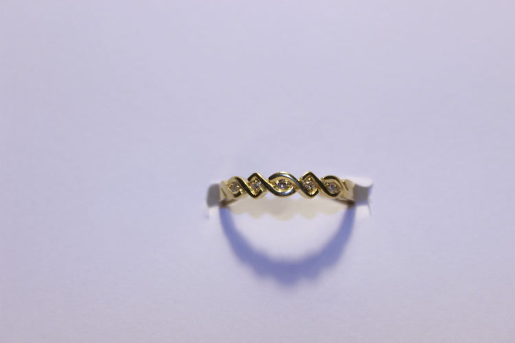 Bague 53 Demi-alliance Or jaune Diamants 58 Facettes