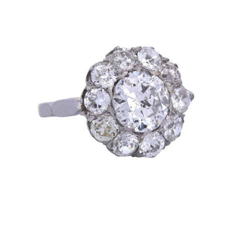 Bague 52 Bague ancienne en or blanc avec diamant 58 Facettes