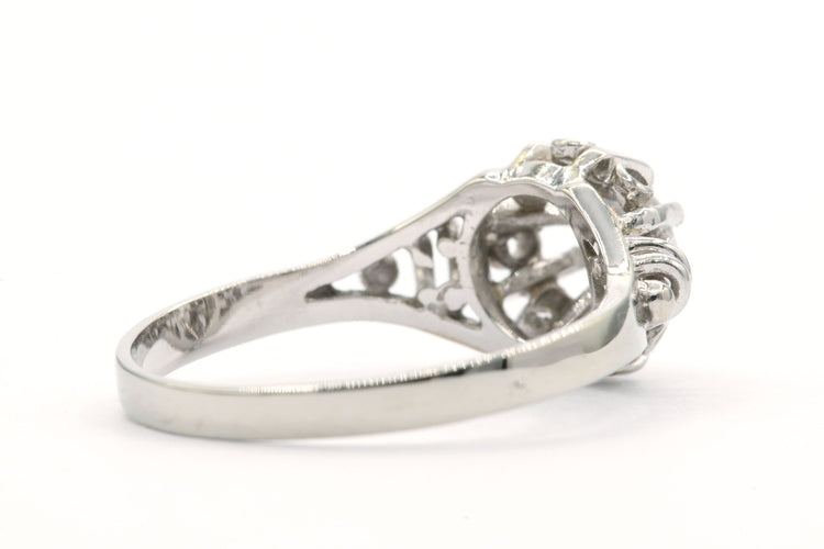 Bague 54 Bague contemporaine en or blanc sertie d'un diamant 58 Facettes B423