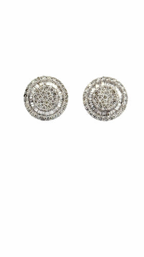 Boucles d'oreilles Boucles d’oreilles en or blanc et diamants 58 Facettes