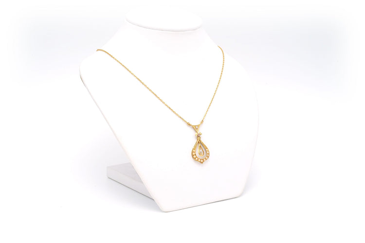 Collier Collier Art Nouveau en or jaune 18 carats et perles 58 Facettes B291