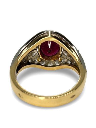 Bague 53 Bague ancienne or jaune rubis et diamants 58 Facettes 880
