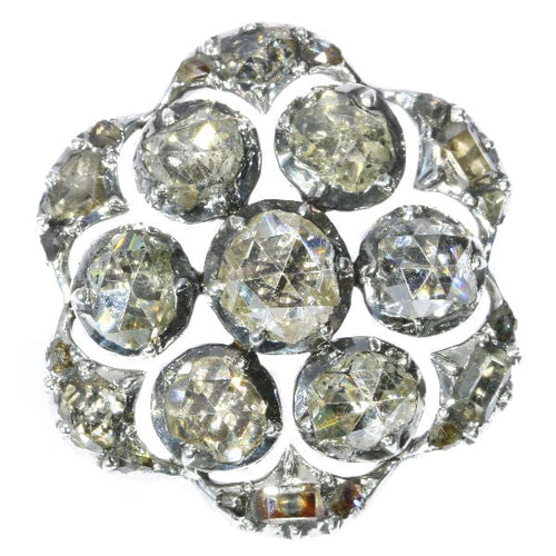 Histoire fascinante : bouton en argent de l'époque géorgienne avec diamants 58 Facettes 14095-0001