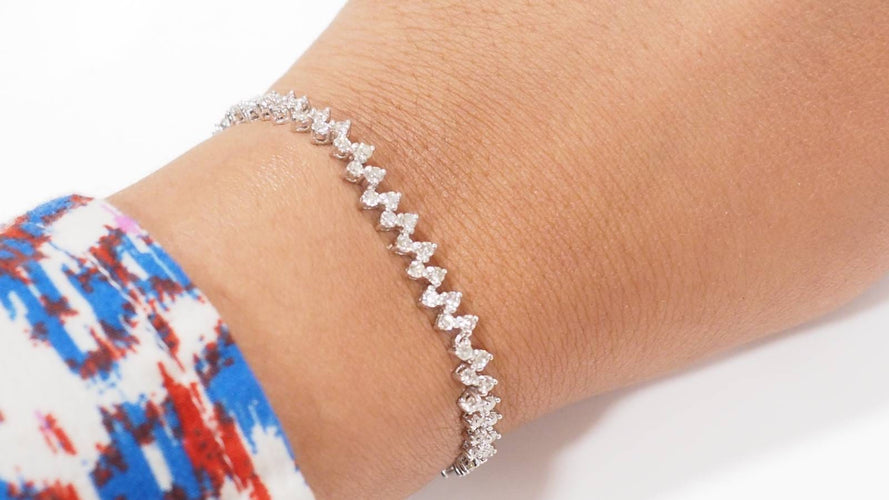 Bracelet 14.5cm Bracelet rivière en or blanc et diamants 58 Facettes 32158