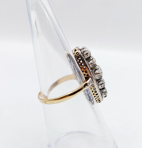 Bague 51 Bague marquise ancienne or jaune et platine, diamants (circa 1900) 58 Facettes A04975