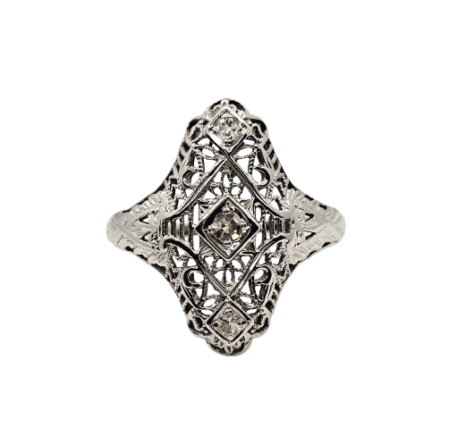 Bague 55.5 Bague or blanc diamants 58 Facettes 573