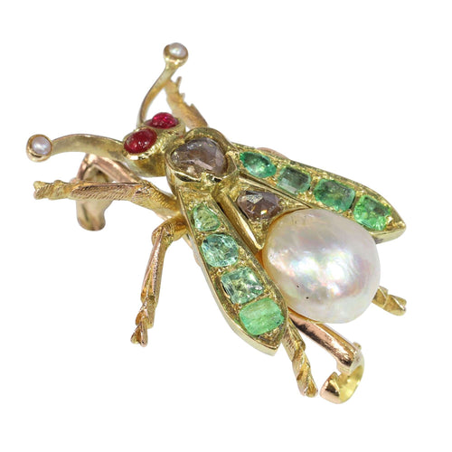 Broche Broche mouche vintage enchanteresse des années 1870 : l'élégance victorienne en or 58 Facettes 24137-0100