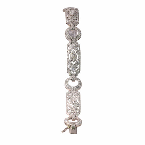Bracelet Bracelet Art déco en diamants, vers 1920 – Géométrie en platine avec éclat de 6,00 ct 58 Facettes 25161-0031