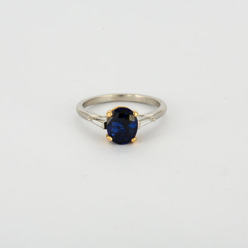 Bague 55 MELLERIO - Bague platine, or jaune, saphir et diamants 58 Facettes J1PT666-0000