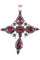 Pendentif CROIX BADINE ANCIENNE GRENATS 58 Facettes 083411