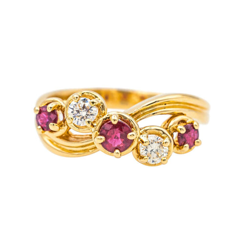 Bague 51.5 Bague Or jaune Rubis, Diamant 58 Facettes 3954560RV