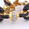 Bracelet David Webb - Bracelet à mailles en or jaune 18k, smalto nero et diamants 58 Facettes BR112
