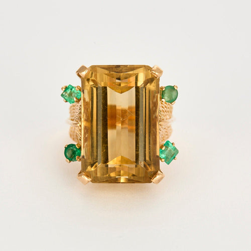 Bague 56.5 BAGUE CITRINE EMERAUDES 58 Facettes 32600168