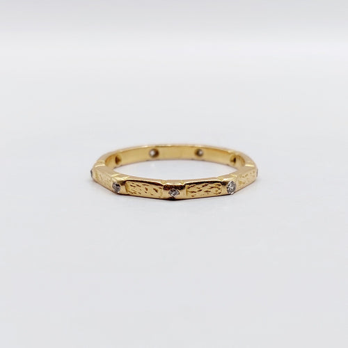 Bague 51.5 Bague alliance américaine Art déco en or 18k et diamants taille ancienne 58 Facettes A06537