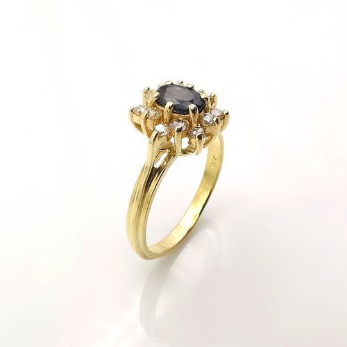 Bague 56 Bague en or saphir et diamants 58 Facettes