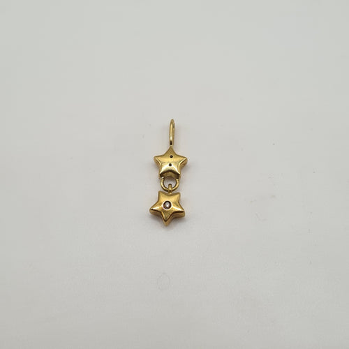 Pendentif Pendentif 2 étoiles or jaune serti de diamants 58 Facettes