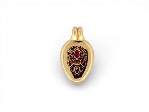 Pendentif vintage pendentif POIRAY en or jaune 18k 11gr serti pierre rose 58 Facettes 272210