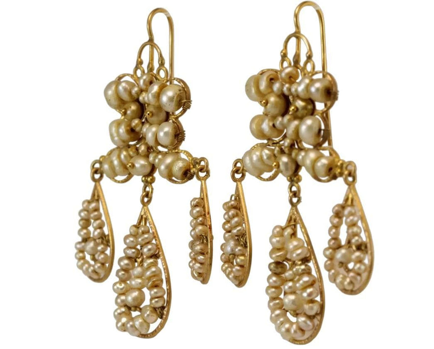 Boucles d'oreilles Boucles d'oreilles anciennes or et perles 58 Facettes 7644