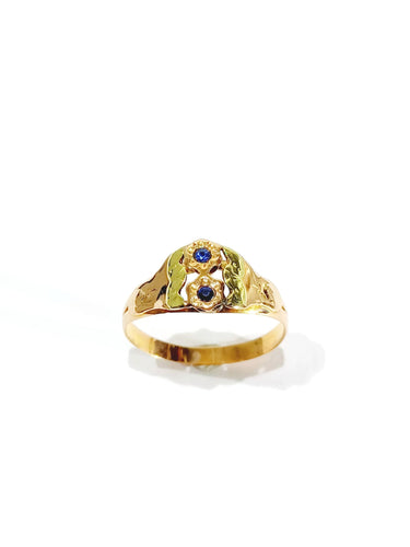 Bague 63.5 Bague Art Nouveau or jaune saphirs 58 Facettes