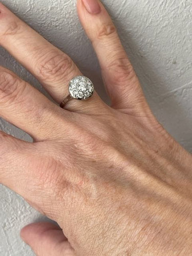 Bague 51 Bague Art Déco, diamants, platine 58 Facettes