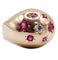 Bague 53 Bague dôme bombé art déco en or rose et diamant et rubis 58 Facettes A05230