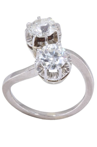 Bague 55 BAGUE TOI ET MOI ANCIEN DIAMANTS 58 Facettes 088321