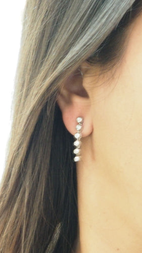 Boucles d'oreilles 4.3cm pendants d'oreilles en or blanc et diamants 58 Facettes 32256