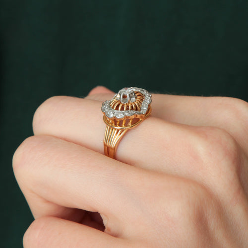 Bague 52 Bague or jaune et blanc 58 Facettes P6L15D