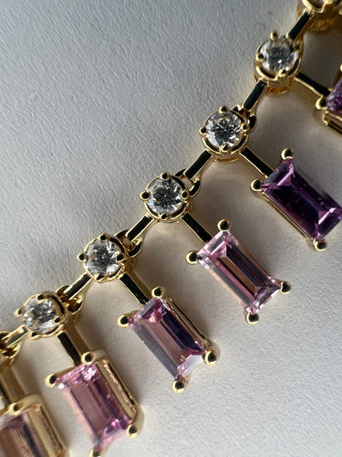 Collier Collier ras du cou en saphir rose et diamant 58 Facettes NECK-462