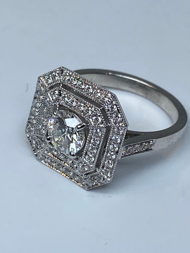 Bague 51 Bague de fiançailles, diamant 58 Facettes AB46