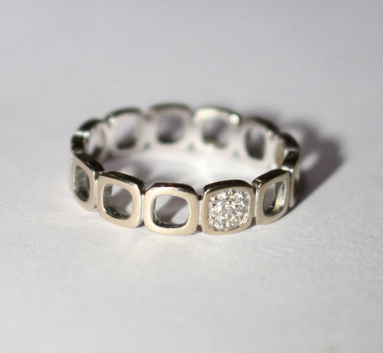 Bague 55 Dinh Van - alliance Impression Domino en or blanc 58 Facettes 600