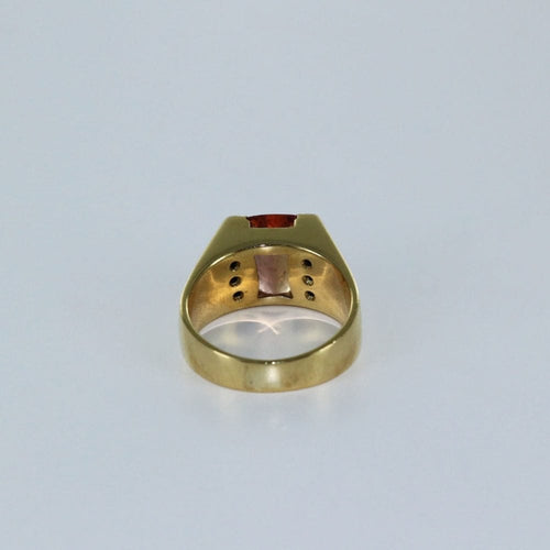 Bague Chevalière Or jaune Topaze et Diamants 58 Facettes