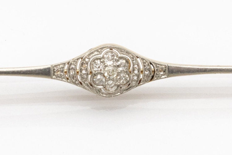 Broche Broche Art Déco en or jaune et platine, diamants, première moitié du XXe siècle 58 Facettes 10916