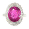 Bague 61 L'amour ardent incarné dans une bague de fiançailles vintage en rubellite 58 Facettes 21081-0285