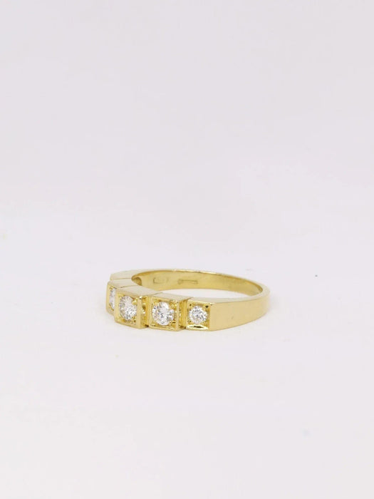 Bague 55.5 Bague vintage gradins or jaune diamants 58 Facettes J386