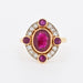 Bague 53 Bague halo or jaune rubis birman et diamants 58 Facettes 324