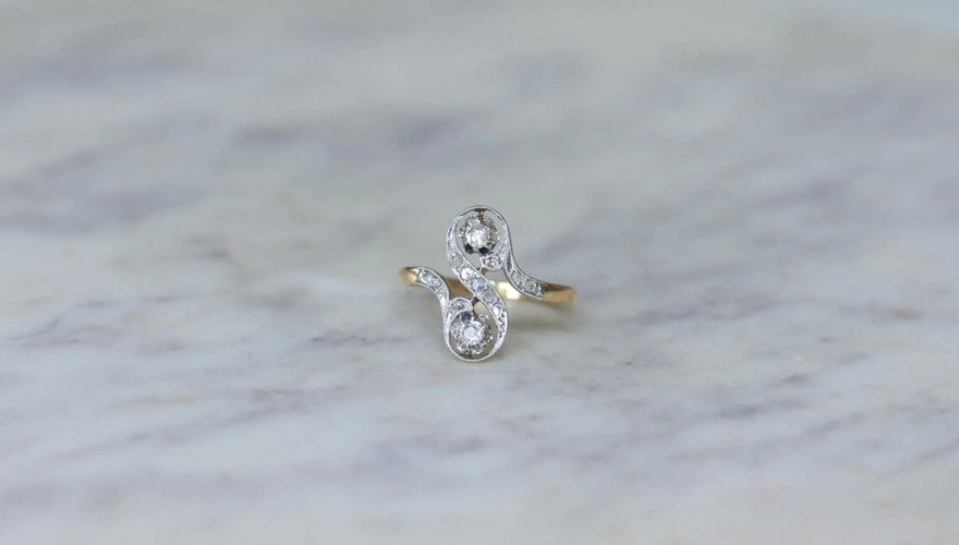 Bague 54 Bague Toi et Moi Diamants Belle Epoque 58 Facettes