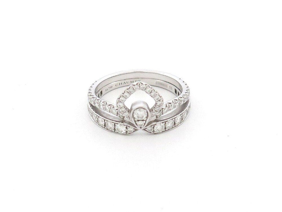 anillo CHAUMET josephine diptyque en oro blanco y diamantes