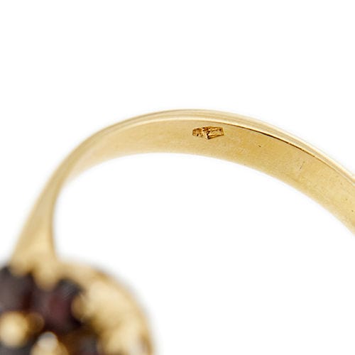 Bague 57 Bague fleur avec grenats 58 Facettes 39634