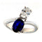 Bague 55 Bague contrarié en or blanc avec diamant et saphir D/VVS1 GIA de 1,00 ct 58 Facettes G3696