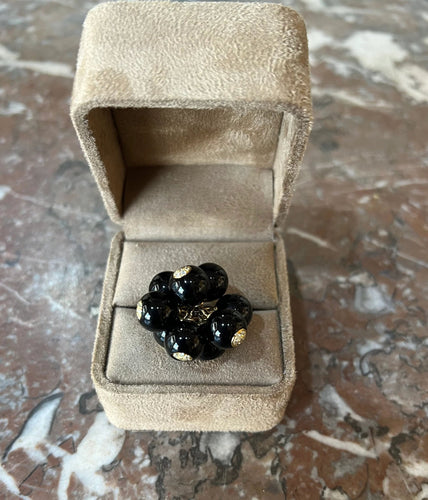 Bague 56 Bague Grelots onyx et diamants 58 Facettes B364