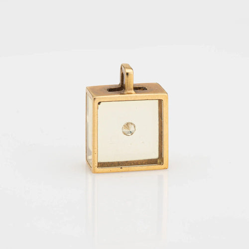 Pendentif Pascal Morabito Pendentif Cube Diamant Flottant Vintage Or Jaune 18 Carats 58 Facettes G13420